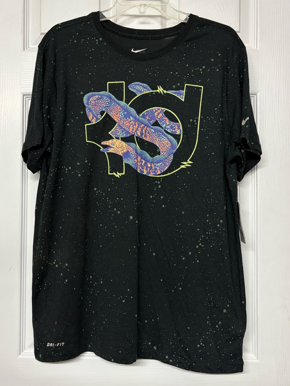 NIKE Dri-Fit Kevin Durant KD 7 Electric Eel Black T-shirt Sz L NWT